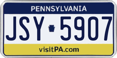 PA license plate JSY5907