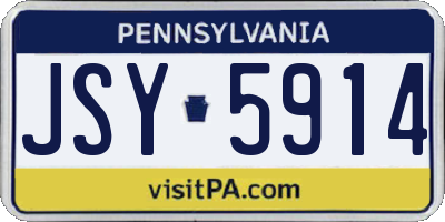 PA license plate JSY5914