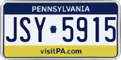 PA license plate JSY5915