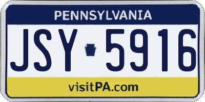 PA license plate JSY5916