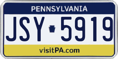 PA license plate JSY5919