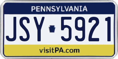 PA license plate JSY5921