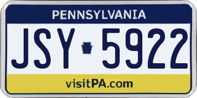 PA license plate JSY5922