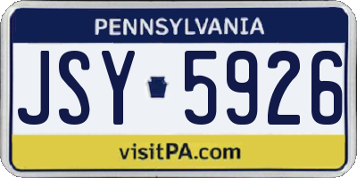 PA license plate JSY5926
