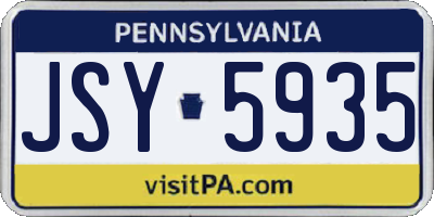 PA license plate JSY5935