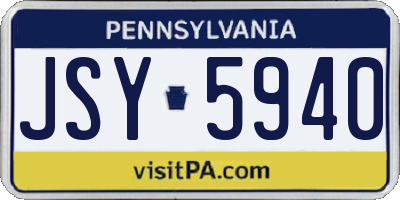 PA license plate JSY5940