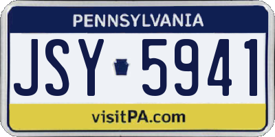 PA license plate JSY5941