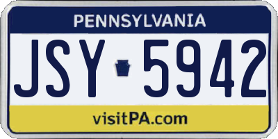 PA license plate JSY5942