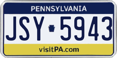 PA license plate JSY5943