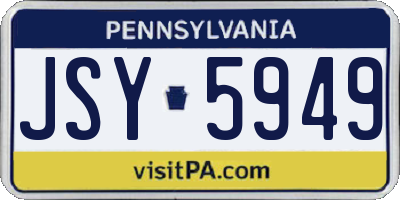 PA license plate JSY5949