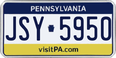 PA license plate JSY5950