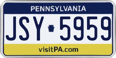 PA license plate JSY5959