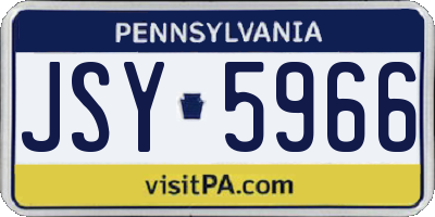 PA license plate JSY5966