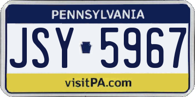 PA license plate JSY5967