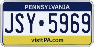 PA license plate JSY5969