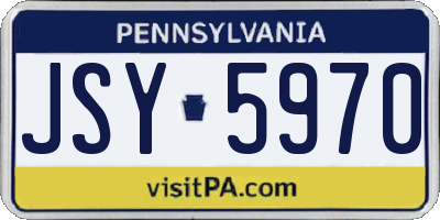 PA license plate JSY5970