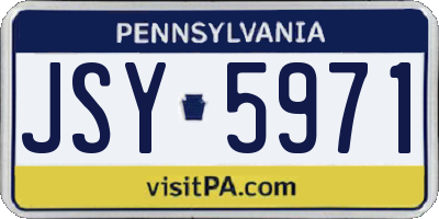PA license plate JSY5971