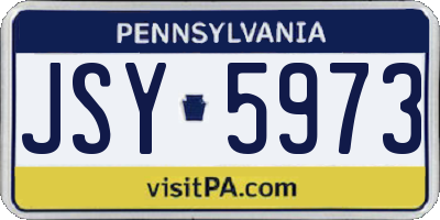 PA license plate JSY5973