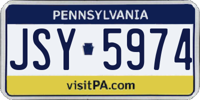 PA license plate JSY5974