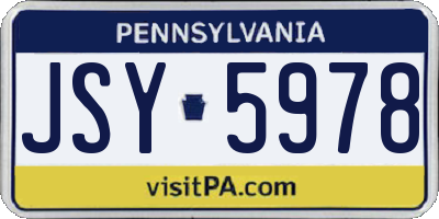 PA license plate JSY5978