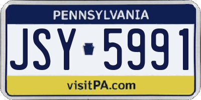 PA license plate JSY5991