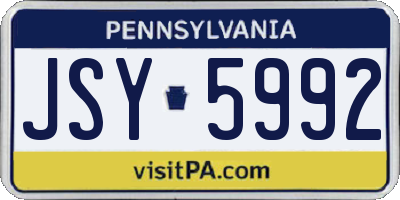 PA license plate JSY5992