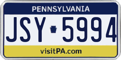 PA license plate JSY5994