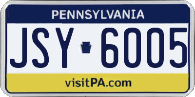 PA license plate JSY6005