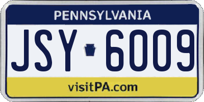 PA license plate JSY6009