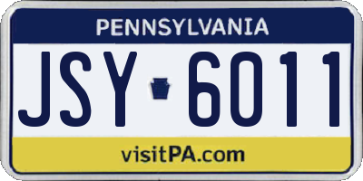 PA license plate JSY6011