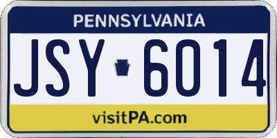 PA license plate JSY6014