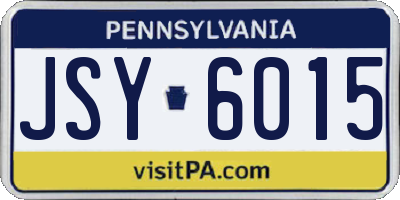 PA license plate JSY6015