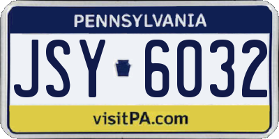 PA license plate JSY6032