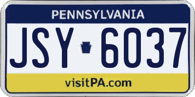 PA license plate JSY6037