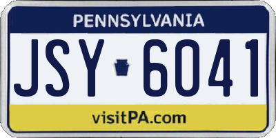 PA license plate JSY6041