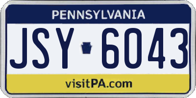 PA license plate JSY6043