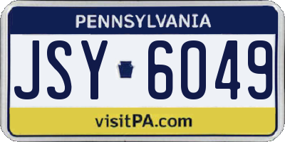 PA license plate JSY6049