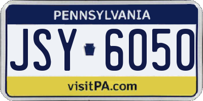 PA license plate JSY6050