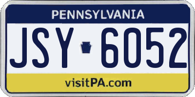 PA license plate JSY6052