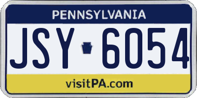 PA license plate JSY6054