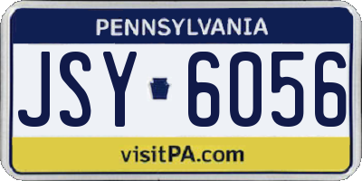 PA license plate JSY6056