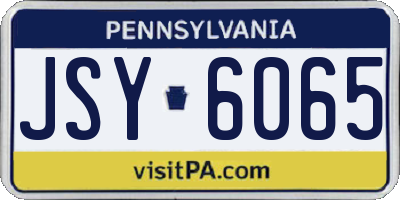 PA license plate JSY6065