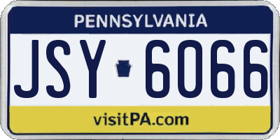 PA license plate JSY6066