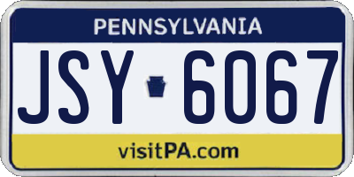 PA license plate JSY6067