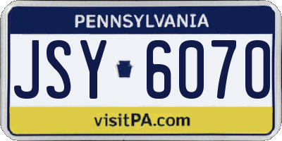 PA license plate JSY6070
