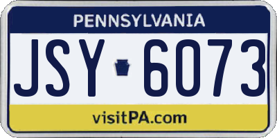 PA license plate JSY6073