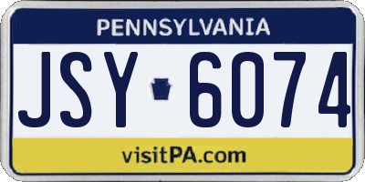 PA license plate JSY6074