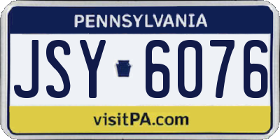 PA license plate JSY6076