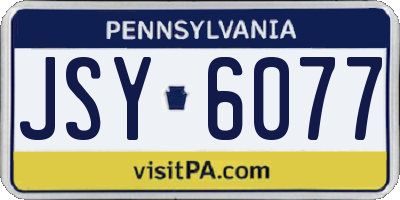 PA license plate JSY6077