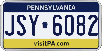 PA license plate JSY6082